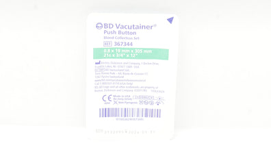 BD 367344 Vacutainer Push Button Blood Collection Set 21G x 3/4inch x 12inch (x)